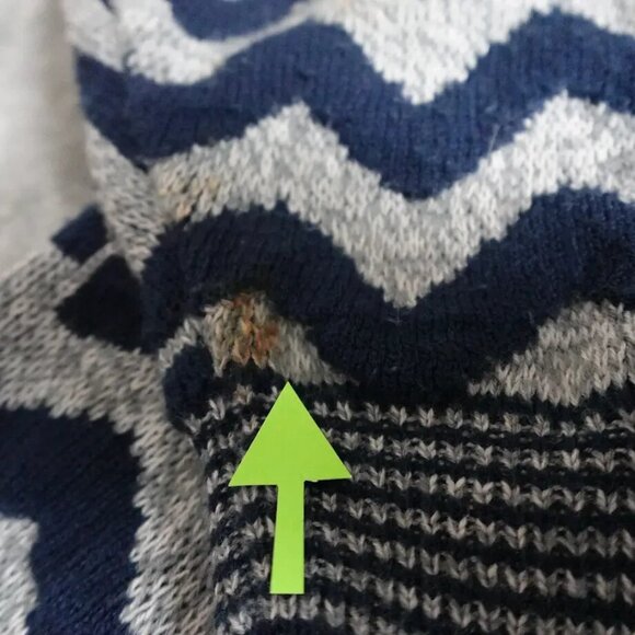 Nuovo New Forces Cardigan Women's Large Blue Gray Knit Geometric Sweater - Picture 8 of 11